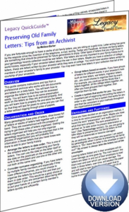 Preserving Old Family Letters: Tips from an Archivist Legacy QuickGuide