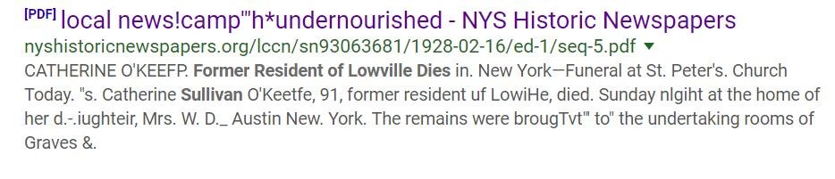 And behold! I found a PDF file listed on Google from the New York Historic Newspapers website (and a FREE site at that!).