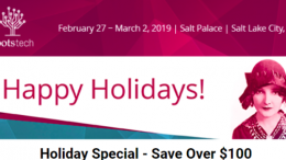 RootsTech has an amazing Holiday Sale offer through December 23rd: Save $100 on your RootsTech 2019 registration - see you in Salt Lake City in February 2019!