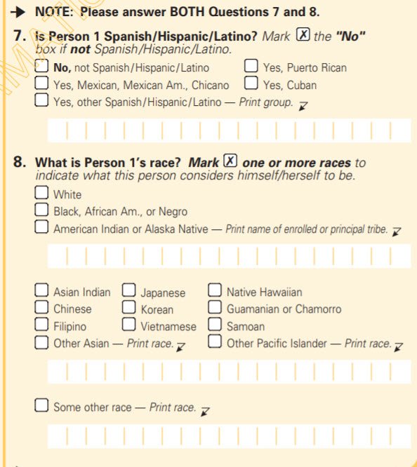 2000: No nativity or citizenship questions asked on the Short Form completed by all residents. Question 7 – is person “Spanish/Hispanic/Latino.” Question 8 – person’s race. Note: for the first time, respondents could select more than one choice in order to define race.