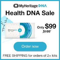 LOWEST PRICE EVER! Save 50% on MyHeritage DNA Health + Ancestry DNA test kit! "MyHeritage DNA Health+Ancestry gives you all the features of a MyHeritage DNA Ancestry-Only test, and adds a whole new dimension with insights into your genetic risk for developing certain conditions. Explore your ethnic origins, find new relatives, and gain valuable health insights to empower you and your family. MyHeritage DNA is proud to be enhancing the lives of people around the world."  Regularly $199, now just $99! BONUS! Purchase 2 or more MyHeritage DNA test kits and standard shipping is FREE!