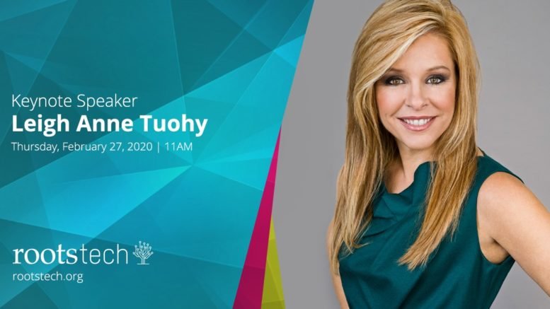 RootsTech 2020, the world’s largest family history convention, is pleased to announce that Leigh Anne Tuohy, the matriarch of the Tuohy family depicted in the movie The Blind Side, is coming to RootsTech as a keynote speaker on Thursday, February 27, 2020.